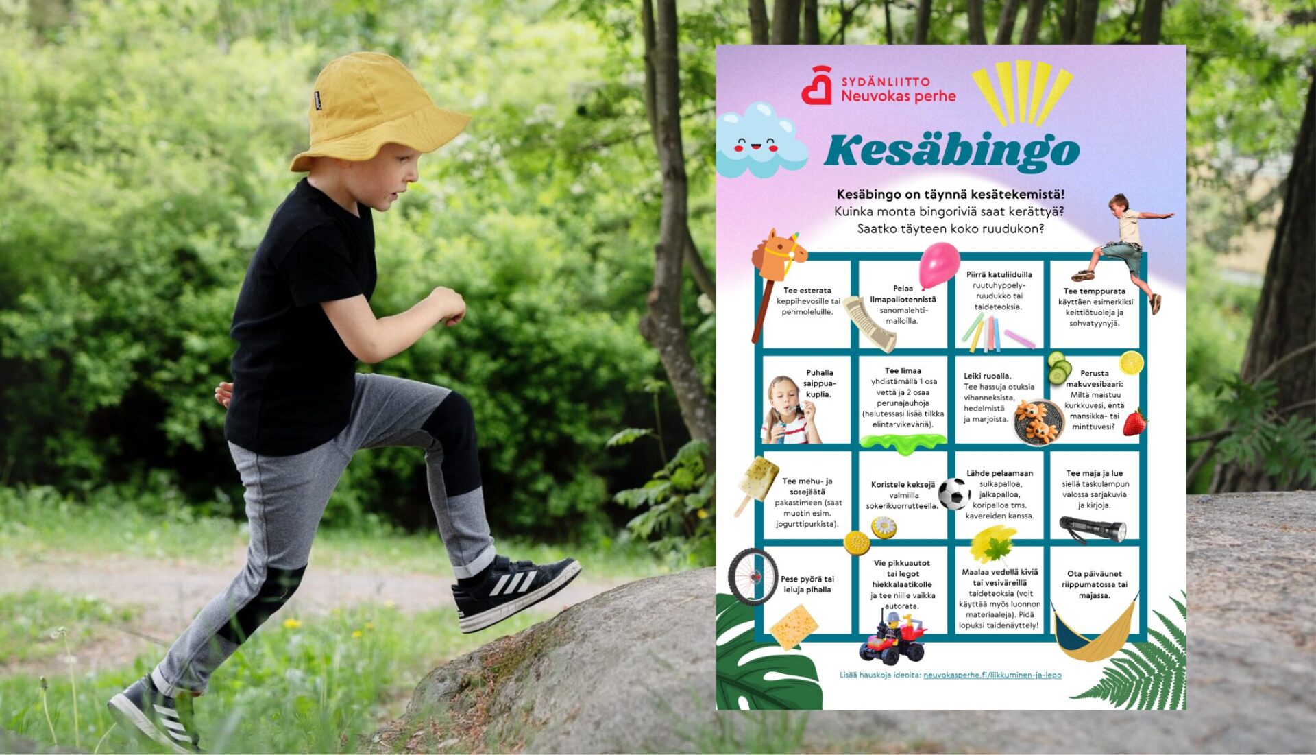 kes-bingo-ideoita-tekemiseen-kes-lomalla-neuvokas-perhe-syd-nliitto