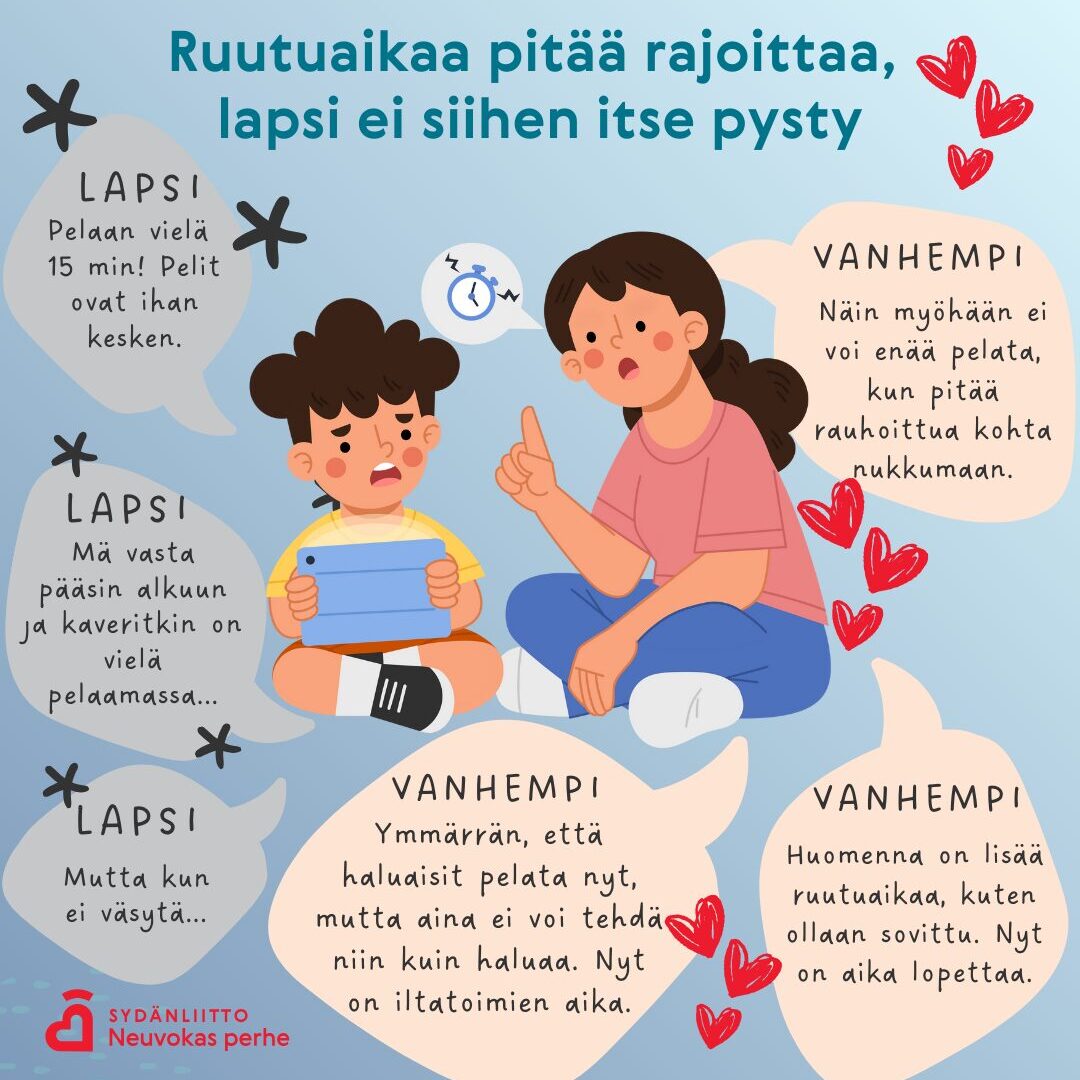 Ruutuaikaa pitää osata rajoittaa, lapsi ei siihen pysty -kuvituskuva